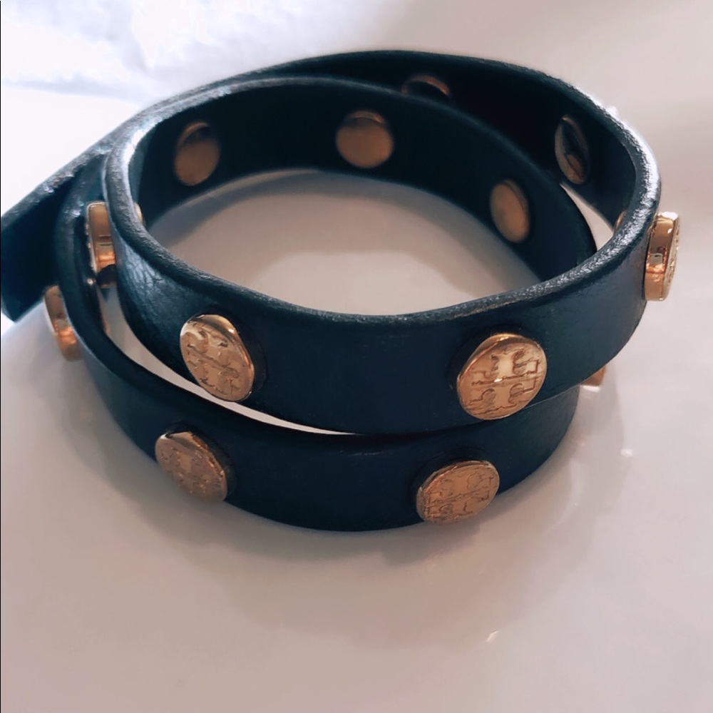 Tori Burch Double Wrap Logo Stud Bracelet